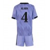 Real Madrid David Alaba #4 Bortedraktsett Barn 2022-23 Kortermet (+ korte bukser)